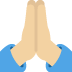 Folded hands: medium-light skin tone :pray_tone2: 🙏🏼